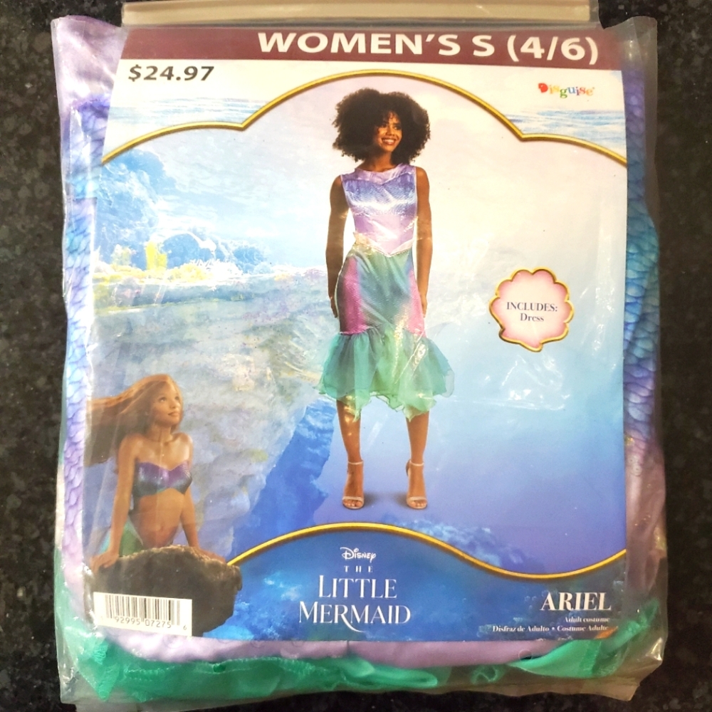 Ariel's Dress From Disney's The Little Mermaid- Costume- Size Adult S- New- RRR